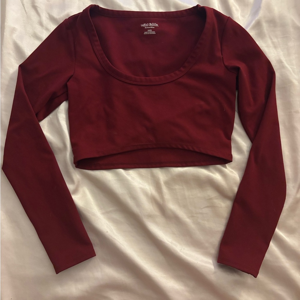 Women's Long Sleeve Crop Top XXS
